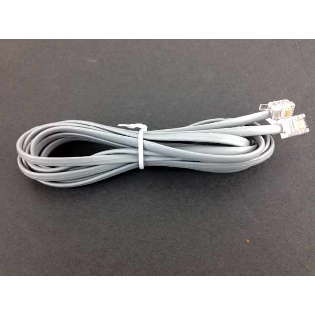 7ft 4-Conductor Crossover Telephone Line Cord, Silver